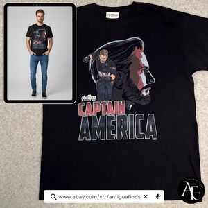 Marvel Avengers Infinity War Captain America Graphic T-Shirt Black Mens XL